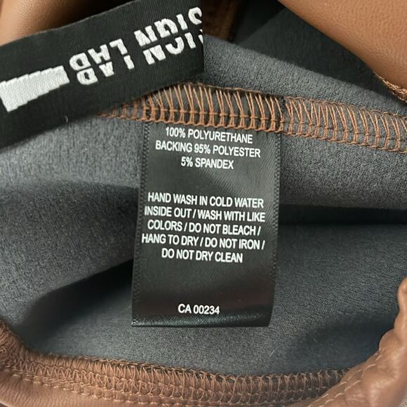 Design Lab Faux Leather Leggings, in Tan, Size Small. - Picture 8 of 8
